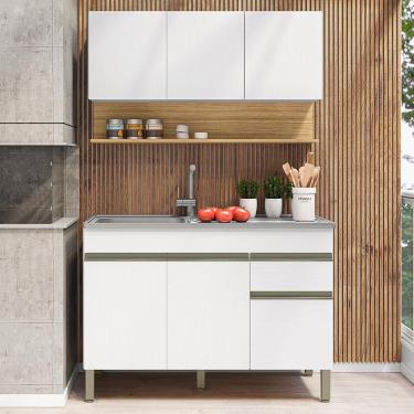 Imagem de Balcão Para Pia E Armário Aéreo 120 Cm Line Supremo Ktp Supremo Cp Freijo