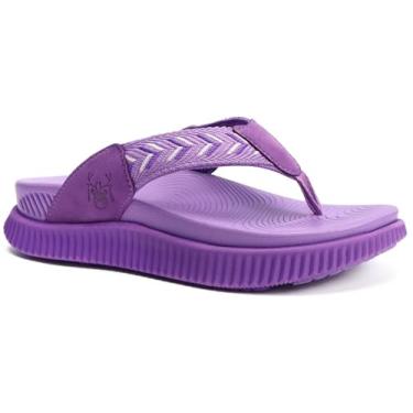 Imagem de KuaiLu Sandália feminina ortopédica ortopédica feminina atlética de recuperação de almofada grossa sandálias de caminhada de espuma viscoelástica com suporte de arco para fascite plantar confortável