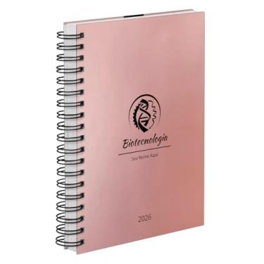 Imagem de Agenda Diária 2026 Personalizada Profissões Rose Gold Biotecnologia