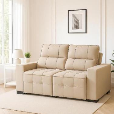 Imagem de Sofá Retrátil Reclinável 2 Lugares 106x150cm Confortável - Fábrica de 
