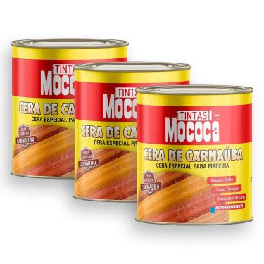 Imagem de Kit 3 Cera Carnaúba Cor Imbuia Madeira 900ml Mococa