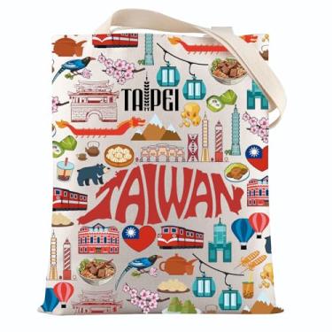 Imagem de VAMSII Taiwan Taipei Souvenir Gifts Taiwan Landmark Tote Bag Taiwan Travel Lover Gift Bachelorette Trip Gift, Bolsa Ustaiwantote