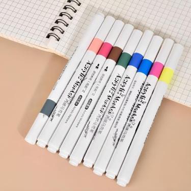Imagem de Caneta marcadora acrílica 18 24 36 48 60 80 cores à prova d'água pincel especial cor opaca caneta de cartão (48)