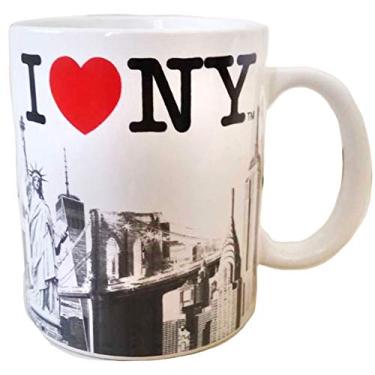 Imagem de Caneca de café de cerâmica I Love NY City with Red Heart Skyline Souvenir durável base sólida pesada 325 ml