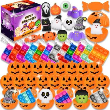 Imagem de Pacote de brinquedos de Halloween Ellinjan 48 com caixa de abóbora par