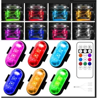 Imagem de Luzes LED sem fio para carro, design nos EUA, luzes de rock sem fio com 8 cores, 10 modos, luz de aviso estroboscópica LED, motocicletas, barcos, acampamento, bicicletas, drones, design nos EUA (6