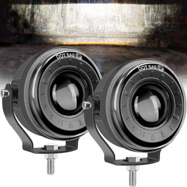 Imagem de Luzes de LED redondas de 3,5 polegadas, luz de neblina antirreflexo, holofotes para caminhões, carrinho de golfe, quadriciclo UTV 4x4 Pickup SUV, trailer de motocicleta (pacote com 2)