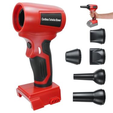 Imagem de IOHBThe Ventilador turbo elétrico sem fio, soprador de folhas para bateria Milwaukee de 18 V, ventilador portátil a jato de 130.000 RPM, velocidade do vento variável, para limpeza e secagem (bateria