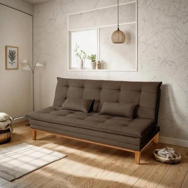 Imagem de Sofá Cama Reclinável Casal 3 Lugares Suede Premium Ecom Home  Retrátil