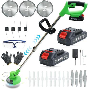 Imagem de Wacker de ervas daninhas sem fio, design leve e telescópico, proteção tripla de segurança, comedor elétrico de ervas daninhas, 2 baterias eficientes, aparador de grama sem fio para gramado, quintal