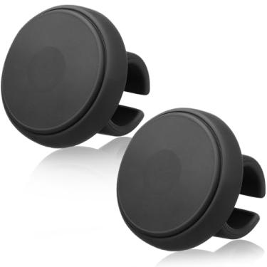Imagem de Timtin 2 peças de botão giratório para volante, rotação de 360 graus, superfície de silicone e rolamentos de metal para carros, caminhões, tratores, barcos (preto)