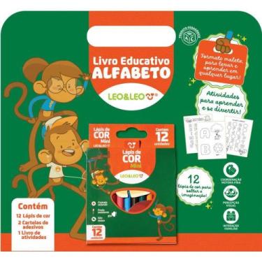 Imagem de Livro Infantil Colorir Pedagogico C/12 Lapis+adesivos - Leonora