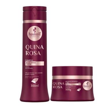 Imagem de Kit Quina Rosa Haskell Shampoo e Máscara 2 em 1 Hidrata e Finaliza 300