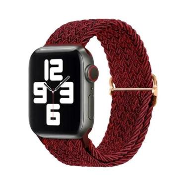 Imagem de Pulseira Ajustável De Elástico Trançado Para Apple Watch 45mm 49mm 44m