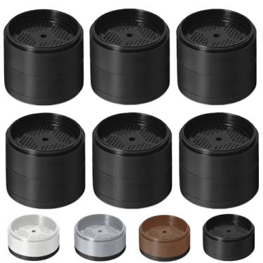 Imagem de Elevadores de cama 2.5 cm, 5.1 cm, 7.6 cm, 10.2 cm resistente, elevador de móveis ajustável para mesa, sofá, poltrona, geladeira, máquina de lavar, blocos empilháveis para elevação de cama (preto