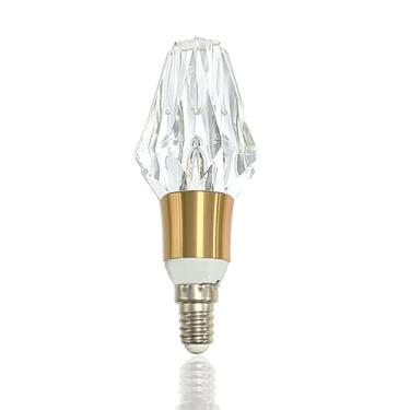 Imagem de Lâmpada LED E12 5W, 85-265V 6000K luz branca de parafuso Edison, lâmpada decorativa de atmosfera para casa/restaurante, lâmpada estilo cristal imitação base E12, luzes decorativas profissionais (1