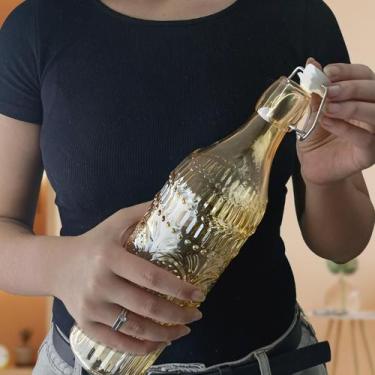 Imagem de Garrafa De Vidro Para Água Suco Refrigerante 1l Colorida - CLICK HOUSE