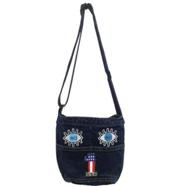 Imagem de Farm4Far Bolsa tiracolo de ombro pesado jeans jeans, 25ss4040dv