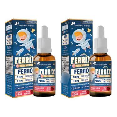 Imagem de Kit 2x Ferrix Ferro Infantil 30ml Flora Nativa Sabor:morango - Flora N
