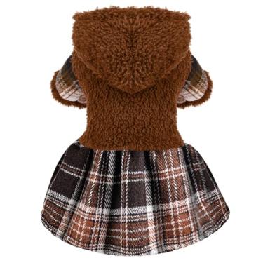Imagem de Suéter de cachorro roupas para cães pequenos meninos meninas com capuz para cães para clima frio casacos para cachorro outono moletom para cães chihuahua yorkie roupas de gato (marrom, pequeno)