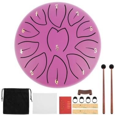 Imagem de DJAPWPX Tambor de Chuva Tambor Musical de Metal Bateria de Meditação Estável Tambor de Chuva Leve Percussão para Educação Musical (roxo)