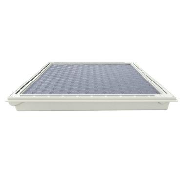 Imagem de Tampa Casa Máquina Piscina Com Rebaixo Gaveta Branco 85x85cm