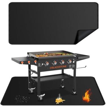 Imagem de rumlick Tapetes grandes para churrasqueira de 165 x 99 cm para Blackstone, tapete protetor de churrasqueira dupla face à prova de fogo, à prova de óleo, à prova d'água, para churrasqueira, lareira