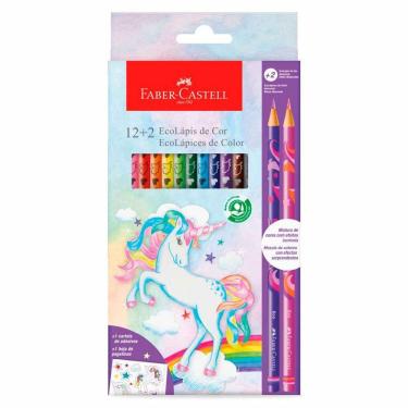 Imagem de Lápis de cor 12 cores +2 misturinhas Unicórnio Faber-Castell