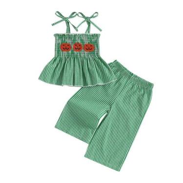 Imagem de Conjunto de roupas Kavousa Toddler Baby Girl Ruffle Halter Pants 2-3T