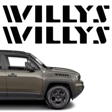 Imagem de Adesivos Willys Para Jeep Renegade 2025 Preto Texturizado - SPORTINOX