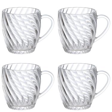 Imagem de Jogo De 4 Canecas De Vidro Transparente 285ml Hauskraft