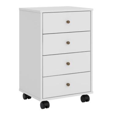 Imagem de Mesa de Cabeceira 4 Gavetas Com Rodízios Presence Demóbile - Domóbile,