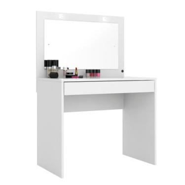 Imagem de Penteadeira Camarim Para Quarto Atraente Com Espelho Branco Demóbile -