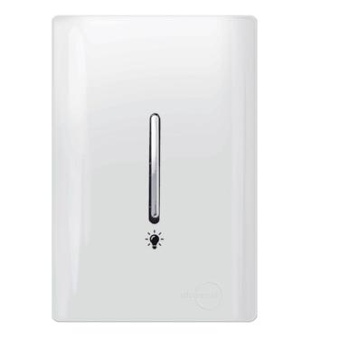 Imagem de Pulsador Para Minuteria Cromado Vertical Com Placa 4x2 Branco - Dc-120018 - Novara