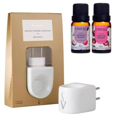 Imagem de Difusor Aromatizador Elétrico Porcelana Via Aroma 2 Essências Cereja N