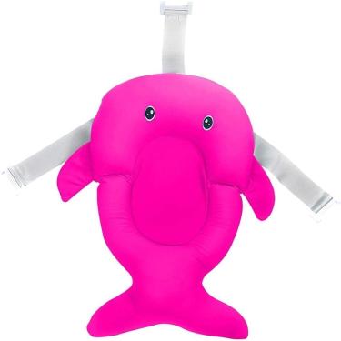 Imagem de Almofada de Banho Flutuante para Bebê com Alça Rosa Escuro