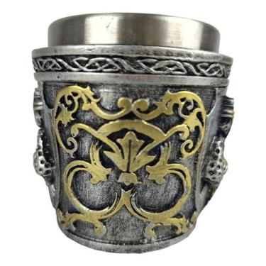 Imagem de Copo Shot Dosador Medieval Guerreiros Templários Inox 30Ml