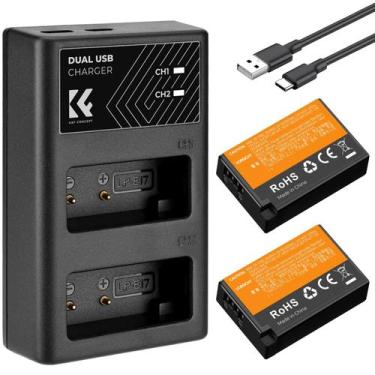 Imagem de Bateria e carregador USB duplo LP-E17 para Canon EOS R100 R8 R50 - K&F