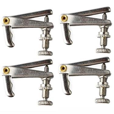 Imagem de Mingzhe 4pcs 1/2 Violino Tuner Fine Metal Violin Bord Ajuster Acessório de Instrumentos Musicais para Jogadores de Violino (Prata)