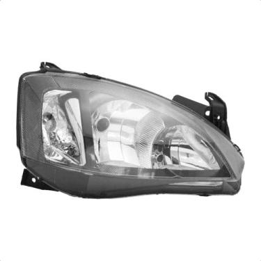 Imagem de Farol dianteiro direito fumê para reposição Compatível com Corsa 2008 a 2012 Montana 2008 a 2010 lente fumê refletor metálico durável automotivo