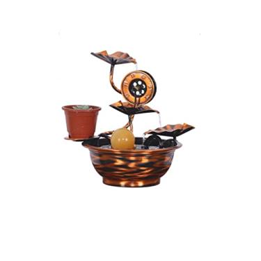 Imagem de XFNVXC Fonte decorativa para ambientes internos Fonte de mesa de cobre pequena fonte de água corrente para escritório fonte de mesa decoração de sala de estar decoração de casa fonte de jardim