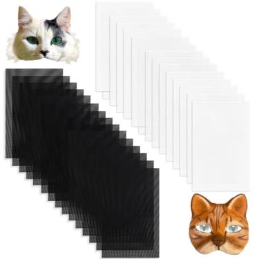 Imagem de 30 peças de malha de olho de 29 x 19 cm para máscara de cosplay Therian, malha de plástico PVC para fursuit, folhas de lona imprimíveis à prova d'água para Therian, roupas DIY, terno peludo (sem olhos