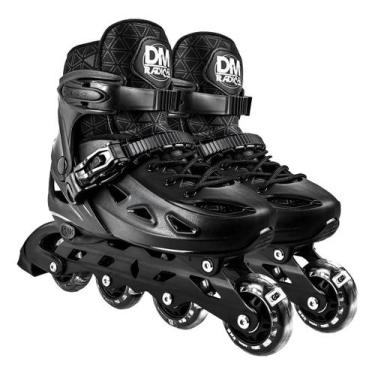Imagem de Patins Inline Black Tamanho G 38-41 Ajustável Juvenil - Dm Toys