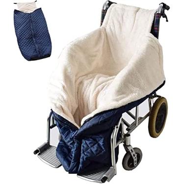 Imagem de Cadeira de rodas impermeável forrada com lã - Cobertor de cadeira de rodas leve 100% impermeável forrado com lã acessório universal para cadeira de rodas para adultos
