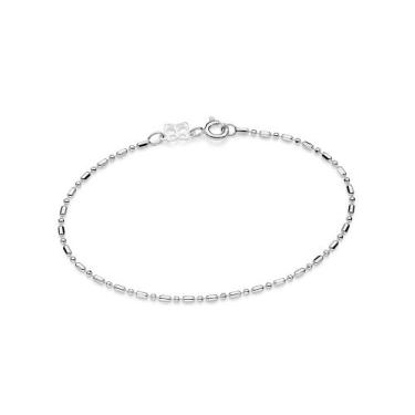 Imagem de Pulseira Corrente Canutilhos Bolas Prata 925 Rommanel 850111, Prata