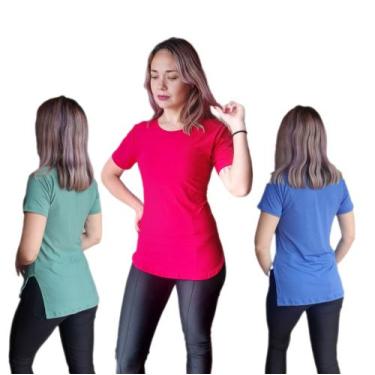 Imagem de Kit com 3 camisetas tapa bumbum academia fitness - MARISLOIRO, Cores v