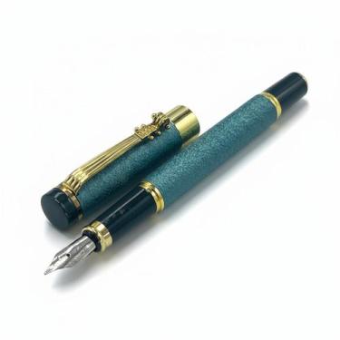 Imagem de Caneta tinteiro executiva ponta pena brilhante verde 0,5mm - LUYKE