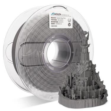 Imagem de Filamento de impressora 3D AMOLEN PLA Cement Grey 1,75 mm 1 kg