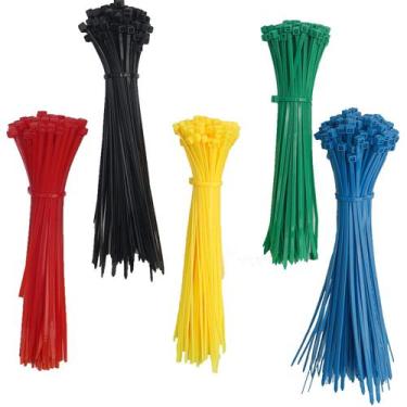 Imagem de Gravatas com zíper ELECALL coloridas de 6 polegadas, 500 unidades, nyl