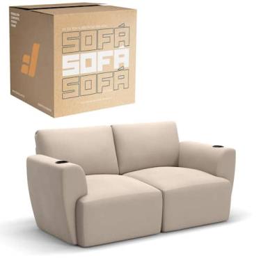 Imagem de Sofá 2 Lugares Sala De Estar em Tecido Linho Modular Damie Na Caixa, B